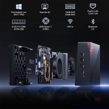 ACEMAGIC Mini PC AMD Ryzen 7 7730U 8C/16T up to 4.5GHz Windows 11 Pro 32GB DDR4 512GB NVMe SSD Triple 4K Display WiFi 6 BT5.2