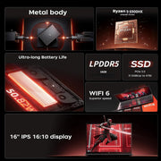 Portátil Gaming ACEMAGIC de 16 pulgadas, procesador AMD Ryzen 9 6900HX, 16 GB de RAM LPDDR5, SSD de 512 GB, pantalla IPS, ordenador portátil con Windows 11