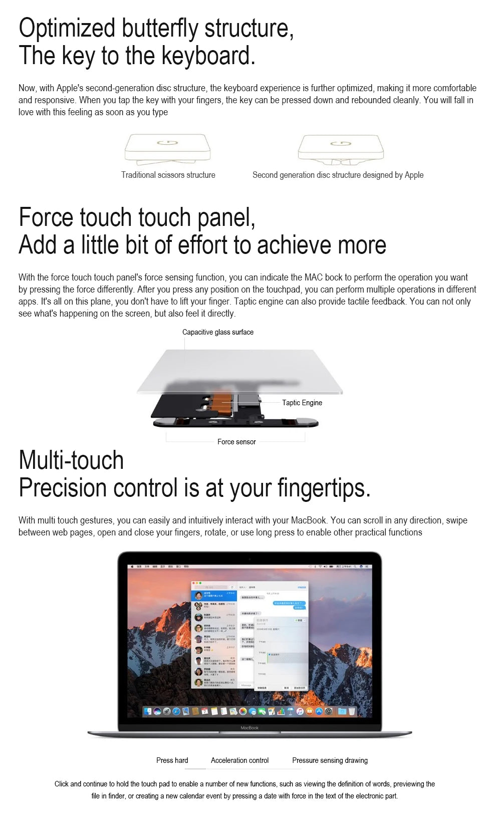 2016 Macbook Air Laptop 12 inch HD 5300 CPU 8GB RAM 256GB SSD Intel Core Retina Ultra Thin Laptop Original Genuine WIFI
