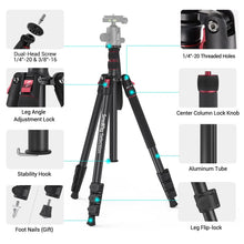 SmallRig T-10 Aluminum Tripod Compact lightweight Foldable Tripod Can Load 15kg Suitable Various Scenarios for Camera Phone 3983