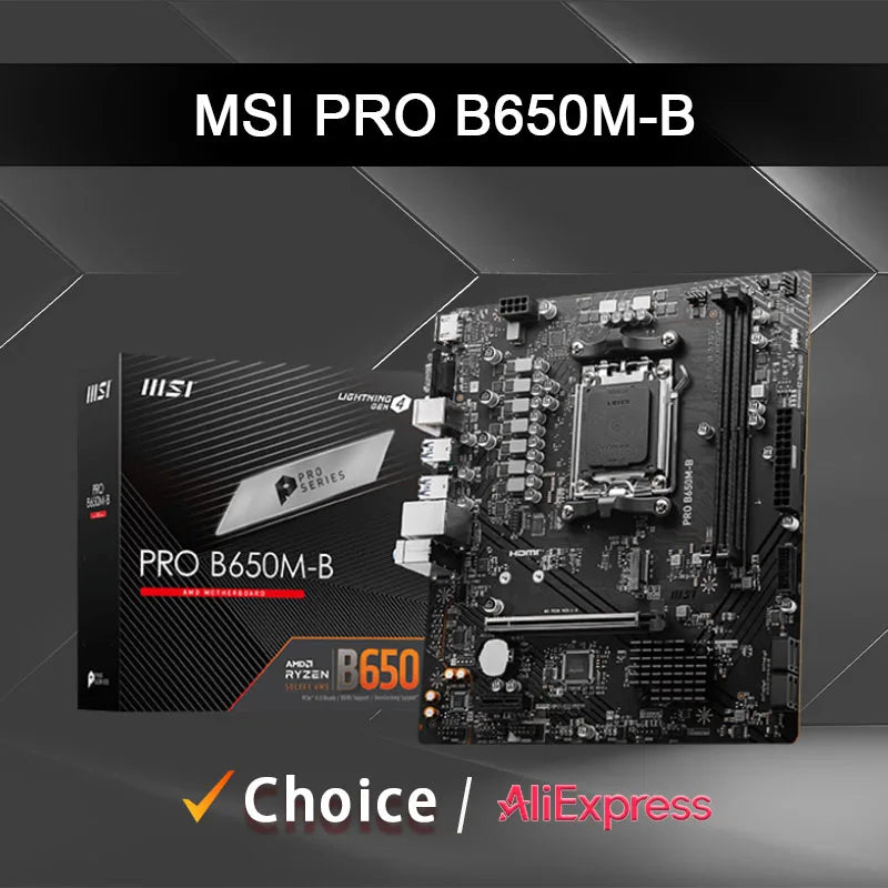 MSI PRO B650M-B New B650M AMD B650 Ryzen 7000/8000/9000 series CPU processors Motherboard Socket AM5