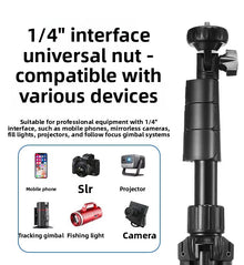173cm Extendable Phone Tripod Stand, All-in-One Floor Selfie Stick for Live Streaming, Universal Mobile Holder, Stable Tri