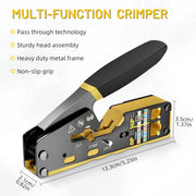 Kebidumei RJ45 Alicate crimpador de paso para conectores Ethernet modulares, herramienta de crimpado para conectores Cat6 Cat5/5e RJ45 y conectores RJ11 de 8P6P