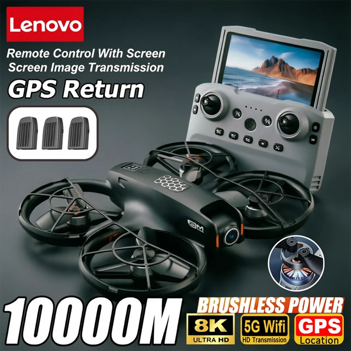 Lenovo M5 Drone 8K Professional Dual Camera GPS FPV Brushless Motor Optical Flow Hovering Folding Quadcopter 4K RC Dron Toy