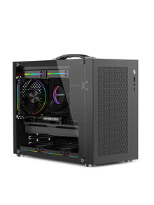 Power Train X-Gamerx X100 Pro M-ATX PC Case Transparent Side 240 Water-Cooled TYPE-C ATX SFX Power Supply MINI Portable Case