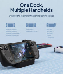 CABLETIME USB C Hub Docking Station Game Dock HDMI 4K 120Hz RJ45 Gigabit LAN 1000W for Nintendo Switch 1/2 Steam Deck OLED