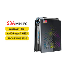 ACEMAGIC S3A Mini PC Gaming AMD R7 H255 RAM 16GB LPDDR5 512GB SSD Gamer Computer RGB Light Control WiFi6 BT5.2
