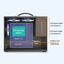 PowerTrain X-GAMERX X100 M-ATX Portable Computer Case ITX  MATX  Power Supply Support U3 Type-C Desktop MINI Small Chassis