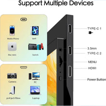AHXJKA 17.3“ Portable Screen Monitor Display 1600*900P 16:10 250cd/㎡ IPS Panel  Extend For Mobile Phone Gaming TV Box PS4 PS5