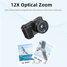 12X Optical Zoom 4K 64MP Digital Selfie Camera Flip Screen Vlog Camcorder Video Recorder Photographic Camera Livestream Webcam