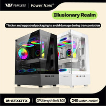 Power Train Illusionary Realm Computer Case M-ATX ITX Seaview Room Side Transparent Desktop Chassis Support 240 Water Cooler