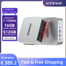 ACEMAGIC Mini Computer AMD Ryzen 7 7735HS 24GB LPDDR5RAM 512GB PCIe SSD Mini PC Support Radeon 680M Graphics Triple 4K WiFi 6 BT