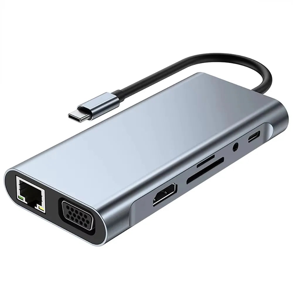 11 Ports USB C Docking Stations USB C HUB Type C to HDMI Adapter 4K USB 3.0 Splitter Adapter For PC Laptop Macbook