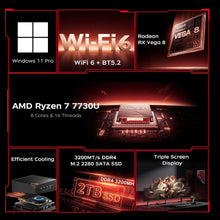 ACEMAGIC Mini PC AMD Ryzen 7 7730U 32GB DDR4 512GB SSD 6-Core up to 4.5GHz Portable  Desktop Computer Wifi6 4K Display Window11