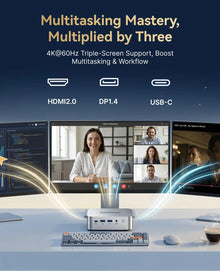 ACEMAGIC AMD Ryzen Embedded R2544 Mini PC 8GB DDR4 256GB SSD Windows 11 Pro Business Desktop Computer Triple 4K Display Dual M.2