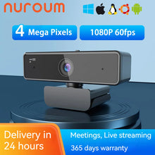 Nuroum V11 Hochwertige 1080p 60fps Full HD Plug & Play Computer USB Webkamera Mini-Webcam 2K für PC Laptop mit Mikrofon
