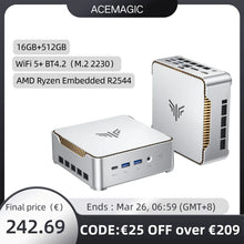 ACEMAGIC AMD Ryzen Embedded R2544 Mini PC 16GB RAM 512GB M.2 SSD Windows 11 Pro Business Desktop Computer WiFi 5 BT4.2