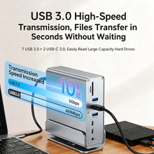MZX 15 in 1 USB-C Docking Station Type-C 4K 60Hz HUB Aluminum Extension Concentrator HDTV PD 100W USB C 3.0 SD 1000M Laptop Dock