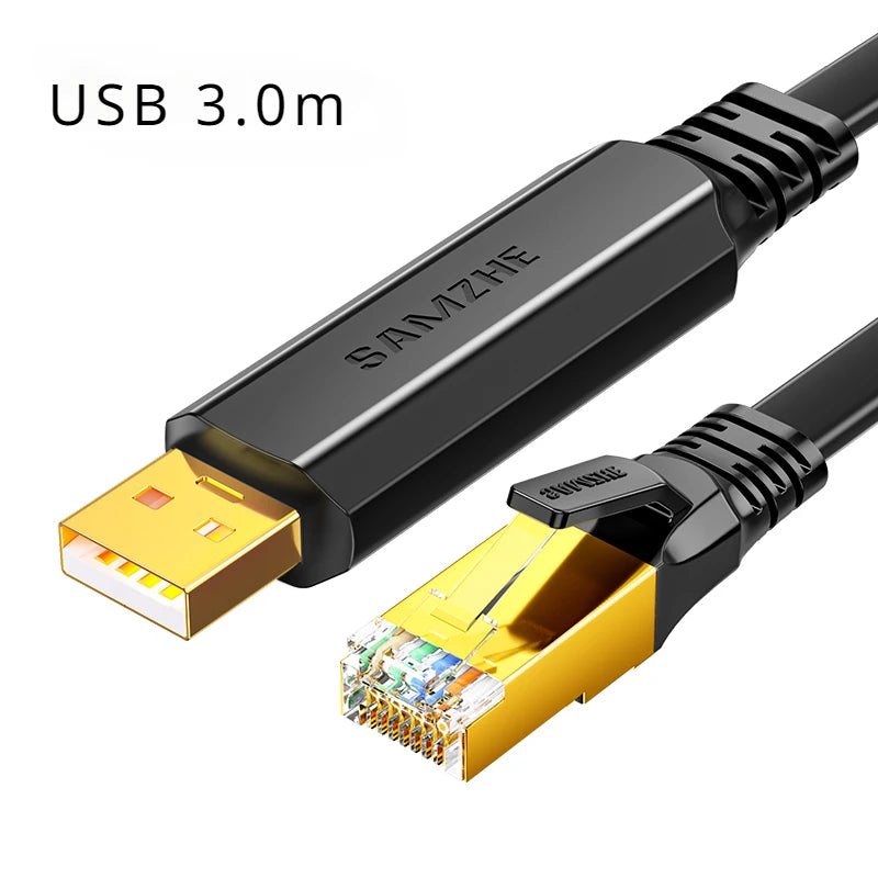 SAMZHE USB To RJ45 Console Cable RS232 Serial Adapter Converter Modem for  Router  USB RJ 45 8P8C Converter USB Console Cable