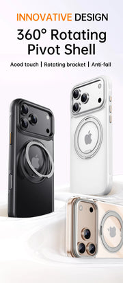 Funda magnética con soporte giratorio de 360°, sonido mecánico de torque y tecnología MagSafe para iPhone 16, 15, 14, 13, 17, 18 Pro Max Plus Air 17E