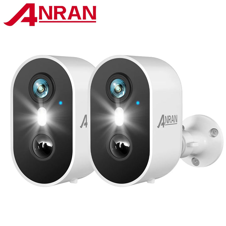 ANRAN 2/3/4PCS Battery Camera 2K 2.4G WiFi Camera Home Protection Security Camera PIR Detection,Free Basic Cloud Storage,5200mAh