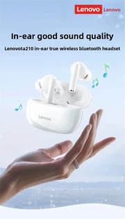 Auriculares inalámbricos Bluetooth Lenovo TA210, micrófono integrado, puerto de carga, cancelación de ruido, cómodos auriculares circumaurales, nuevo