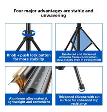 173cm Extendable Phone Tripod Stand, All-in-One Floor Selfie Stick for Live Streaming, Universal Mobile Holder, Stable Tri