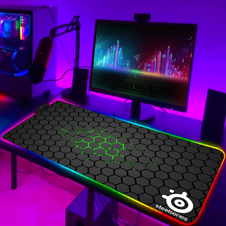 Alfombrilla de ratón RGB XXL SteelSeries para portátil, alfombrilla de juego retroiluminada, alfombrilla de escritorio para gamer girl, pad para teclado, mousepad para CS:GO