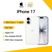 Apple iPhone 17 Original New Unused 256GB 6.3" OLED Super Retina XDR 120Hz A19 CPU Dual 48MP Cameras Fast Charging iOS 26 5G