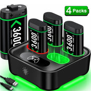 Batería recargable para mando de Xbox One, 4 baterías de 3600 mWh para accesorios de carga de Xbox One/Xbox Series X/S
