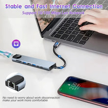 USB C HUB Type C Splitter Thunderbolt 3 Docking Station Laptop Adapter With For Macbook Air M1 iPad Pro 100M RJ45 HDMI SD/TF