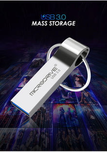 Metal USB Flash Drive Pendrive 16GB 32GB 64GB High Speed Memory Stick USB3.0 Disk 128GB Waterproof Key Ring