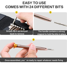 25 in 1 Precision Screwdriver Set Multifunctional Torx Screwdriver Bits Repair Tool Kit for Cell Phone Tablet PC Laptop Watch Eyeglass Electronic Device Camera Game Console DIY Fixing Hardware Hand Tools