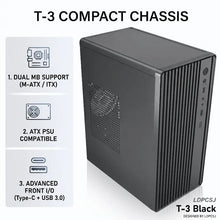 LDPCSJ Portable Mini PC Computer Case Support ATX Power Supply Fit M‑ATX & ITX Motherboard Compact Desktop Chassis With Fast Heat Dissipation For Home Use Gaming Entertainment DIY PC Building Desktop Computer Shell Housing