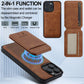 2 in 1 Detachable Leather iPhone Case with Card Pocket - Magnetic Cover for iPhone 17 pro Max 17 Air 15 14 13 12 11 pro Max