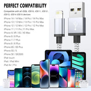 Cable de carga rápida USB para iPhone 14 13 12 11 Xs Max Xr X 8 7 6 Plus iPad, cable de datos original para teléfono móvil de 1m 2m 3m