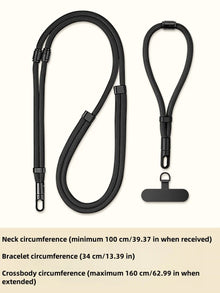 3-in-1 Switchable Mobile Phone Lanyard Adjustable Length Universal Mobile Phone Case Strap