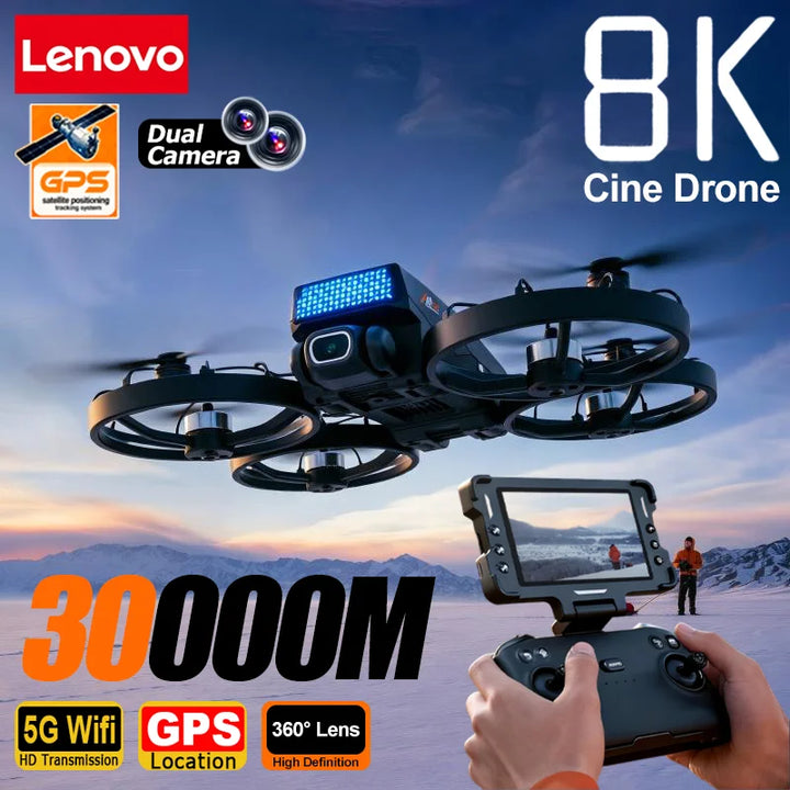 Lenovo M8 GPS Drone 8K Aerial HD Dual Camera Intelligent Obstacle Avoidance Brushless Motor 5G WIFI Screen Control RC GPS Drone