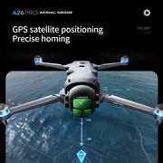 Dron A26 Pro 4K HD 8K con triple cámara, motor sin escobillas FPV, evitación de obstáculos, cuadricóptero RC plegable para fotografía aérea profesional