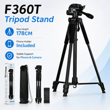360° Camera Tripod Stand, Portable Photography Tripod for Phone, Telescope, Projector, Action Camera, Selfie, Live Streaming & V