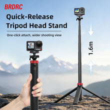 BRDRC Tripod for DJI Action 6 5Pro 4 OSMO 360 Camera Stand Selfie Stick Quick-release Adapter Tripod Adjustable Ball Head Base