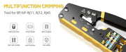 Kebidumei RJ45 Alicate crimpador de paso para conectores Ethernet modulares, herramienta de crimpado para conectores Cat6 Cat5/5e RJ45 y conectores RJ11 de 8P6P
