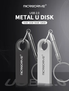 Metal USB 2.0 Flash Drive Pendrive 16GB 32GB 64GB High Speed Memory Stick U Disk 128GB Key Ring Gift
