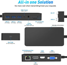 Microsoft Surface Pro 4 5 6 Laptop Dock for USB Hub Docking Station Gigabit Ethernet 4K HDMI VGA DP 3.5 mm SD/TF Card Reader
