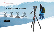 SmallRig T-10 Aluminum Tripod Compact lightweight Foldable Tripod Can Load 15kg Suitable Various Scenarios for Camera Phone 3983