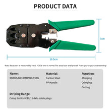 RJ45 Crimping Tool 6P 8P RJ11 RJ12 Network Cable Tester Crimper Stripper Cutter Plier for Ethernet LAN Crystal Head Installation
