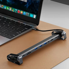 FC&EC Aluminum 4K HDTV 10 in 1 Type-C Hub PD 100W Charging USB 3.0 Data Transfer USB-C Docking Station Laptop Stand Base